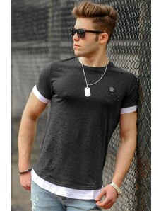 Madmext Smoked Men's T-Shirt with Torn Detail 4489