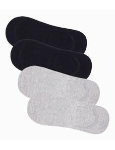 Ombre Clothing Pánské ponožky na nohy 4-pack - šedé/černé OM-SOSS-0104