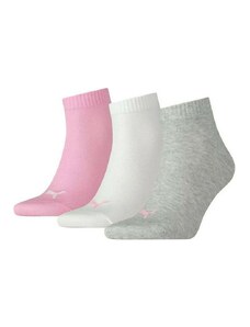Ponožky Puma Quarter Plain 3 páry Velikost: 35-38 růžová/bílá/šedá