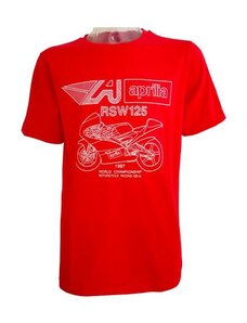Aprilia tričko vintage RSW 125 červené