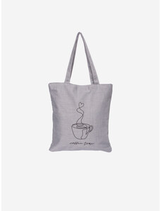 Shelvt Textilní taška coffee time šedá