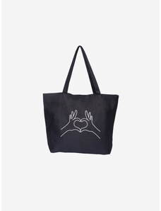 Shelvt Black fabric shopping bag