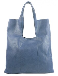 INT. COMPANY Velká denim modrá shopper dámská kabelka s crossbody uvnitř