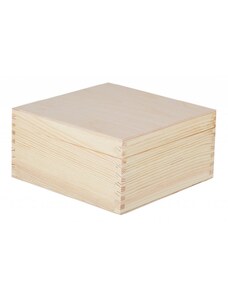 Dřevěná krabička s víkem - 22 x 22 x 8 cm