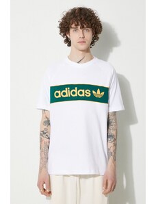 Bavlněné tričko adidas Originals bílá barva, s potiskem, IU0198