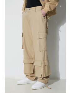 Bavlněné kalhoty Represent Baggy Cargo Pant béžová barva, ve střihu cargo, MLM521.494