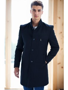 PLT8367 DEWBERRY MEN'S COAT-PLAIN NAVY BLUE