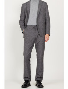 ALTINYILDIZ CLASSICS Men's Black-Smoky Slim Fit Slim Fit Mono Collar Travel Bag Patterned Suit