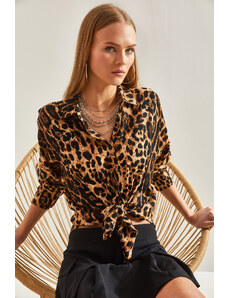 Bianco Lucci Women's Leopard Patterned Shirt