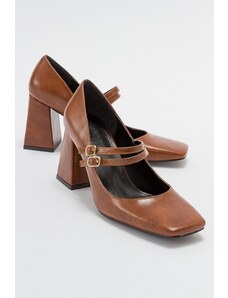 LuviShoes LEDA Brown Women's Heeled Shoes