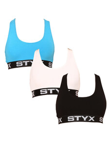 3PACK dámská podprsenka Styx sport vícebarevná (3IP09019)