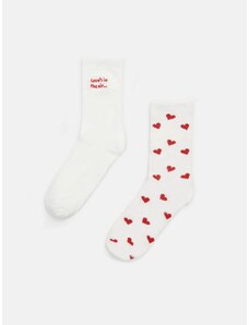 Sinsay - Sada 2 párů ponožek - krémová