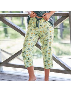 Blancheporte 3/4 pyžamové kalhoty s potiskem "okvětních lístků" potisk zelená 38/40