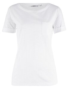 bonprix Žíhané triko s náprsní kapsou, z organické bavlny Bílá