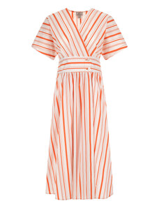 ŠATY WOOLRICH STRIPED POPLIN LONG DRESS