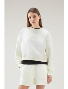 MIKINA WOOLRICH COTTON FLEECE LOGO CREWNECK