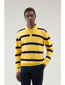 SVETR WOOLRICH STRIPED KNITTED POLO SWEATER