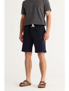 AC&Co / Altınyıldız Classics Men's Navy Blue Standard Fit Regular Cut Shorts with Pockets. Comfortable Knitted Shorts.