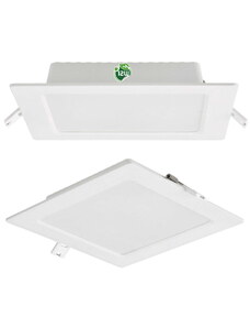 BERGE Čtvercový LED panel zapuštěný - bílý - 12W - PC - neutrální bílá