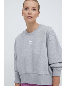 Mikina adidas Originals Essentials Crew Sweatshirt dámská, šedá barva, melanžová, IA6499
