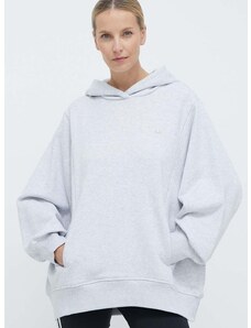 Bavlněná mikina adidas Originals Hoodie dámská, šedá barva, s kapucí, melanžová, IX2344