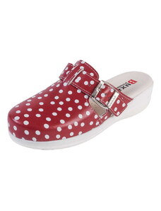 Buxa Dámská zdravotní obuv MED20 červená s bílým puntíkem
