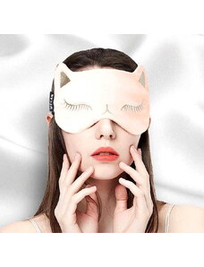 Camerazar Saténová Maska na Oči s Nastavitelným Elastickým Páskem, Prodyšná a Pohodlná, Šířka 18.5 cm - Výška 10.5 cm