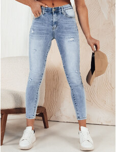 BASIC MODRÉ DŽÍNOVÉ SKINNY KALHOTY ZURIAN Denim vzor