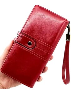 Camerazar Velká dámská peněženka z ekologické kůže, elegantní design, 15 přihrádek, rozměry 19.3x9.5x3.5 cm