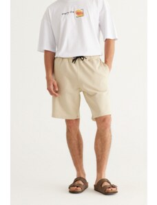 AC&Co / Altınyıldız Classics Men's Beige Standard Fit Normal Cut Cotton Flexible Knitted Shorts,