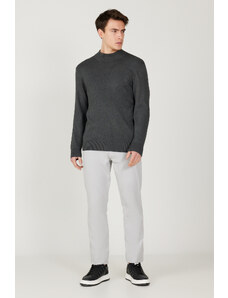 ALTINYILDIZ CLASSICS Men's Anthracite-Melange Standard Fit Normal Cut Half Turtleneck Knitwear Sweater