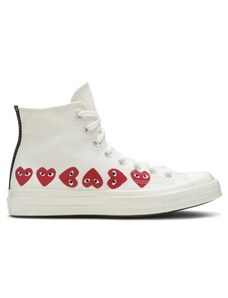 Converse Chuck Taylor All Star 70 Hi Comme des Garcons PLAY Multi-Heart White