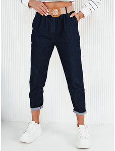 BASIC Tmavě modré džínové kalhoty CONJEAN Denim vzor