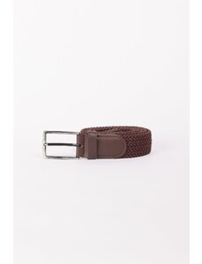 AC&Co / Altınyıldız Classics Men's Brown Casual Faux Leather Knitted Jean Denim Belt