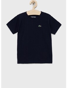 Dětské tričko Lacoste tmavomodrá barva, hladký