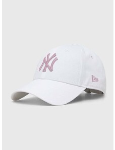 Bavlněná baseballová čepice New Era NEW YORK YANKEES bílá barva, s aplikací