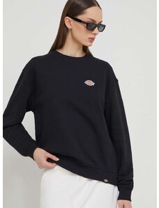 Bavlněná mikina Dickies MILLERSBURG SWEATSHIRT W dámská, černá barva, s aplikací, DK0A4YQD