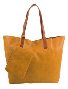 INT. COMPANY Velká hořčicově žlutá shopper dámská taška s crossbody uvnitř