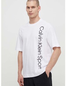 Bavlněné tričko Calvin Klein Performance bílá barva, s potiskem