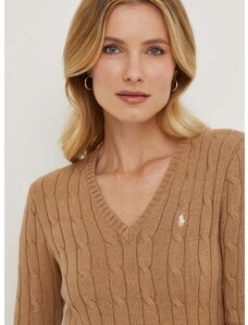 Bavlněný svetr Polo Ralph Lauren béžová barva, lehký, 211945652