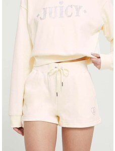 Kraťasy Juicy Couture dámské, béžová barva, s aplikací, high waist