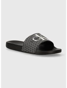 Pantofle Calvin Klein Jeans SLIDE AOP pánské, černá barva, YM0YM00955