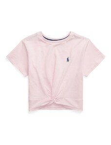 Dětské bavlněné tričko Polo Ralph Lauren růžová barva