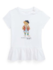 Bavlněné dětské tričko Polo Ralph Lauren bílá barva