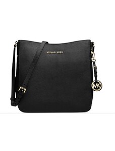 Michael Kors kožená crossbody kabelka messenger black černá