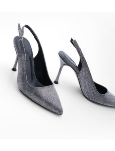 Marjin Women's Pointed Toe Scarf Evening Dress Classic Heeled Shoes Goseva Platinum