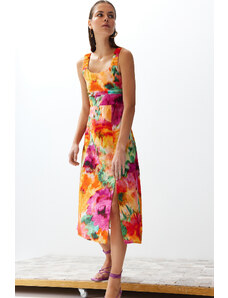 Trendyol Multi Color Floral Print A Form Woven Midi Dress