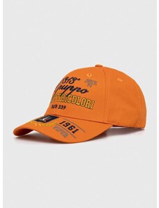 Bavlněná baseballová čepice Aeronautica Militare oranžová barva, s aplikací