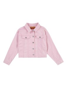 Dětská riflová bunda Levi's LVG COLOR BABY BAGGY TRUCKER růžová barva