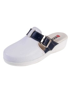 Buxa MED20 Dámská zdravotní obuv bílá s tmavě modrým páskem přes nárt
